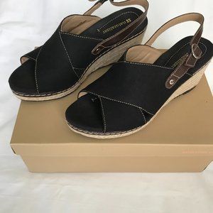 Naturalizer espadrille wedge black  7 New in Box